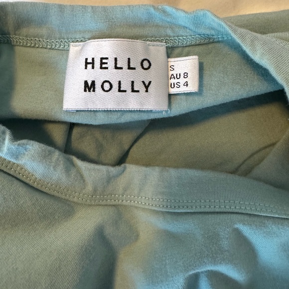Hello Molly Seafoam Green Padded Shoulder Muscle Tank Top Size S/4 - Picture 5 of 5